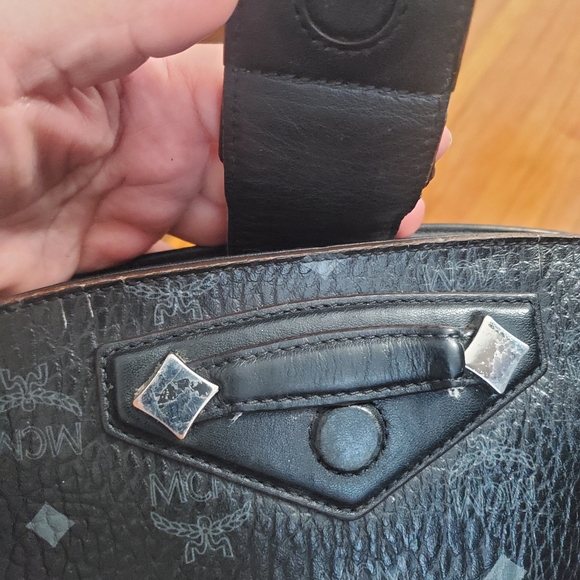 MCM Black Leather Crossbody Bag Womens - Picture 12 of 16